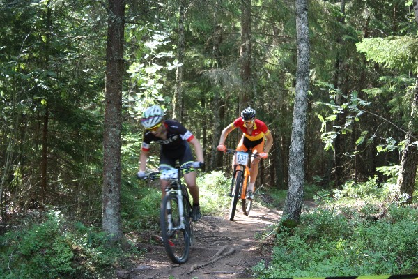 Mountainbike - tävling pågår